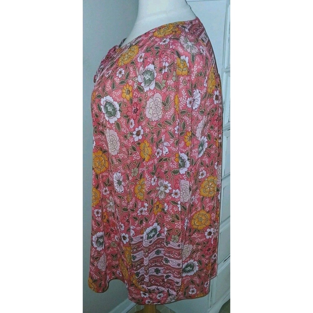NWOT BELLE KIM GRAVEL Womens 3X Romantic Peasant Boho Floral Top Pink A471030 - Picture 10 of 16